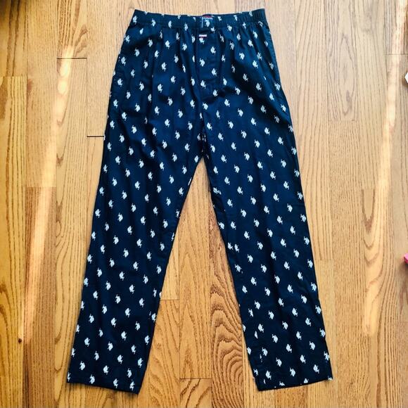 U.S. Polo Association Loungewear Logo Print Navy Blue Pants Men’s Size M - Picture 3 of 11